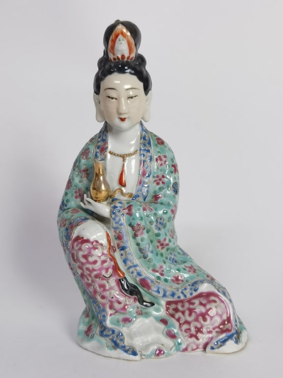 Late Qing Chinese Porcelain Famille Rose Figurine (1 of 5)