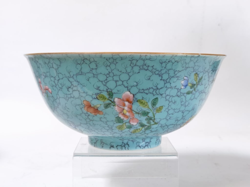 18th C. Chinese Porcelain Turquoise Glaze Famille (1 of 5)