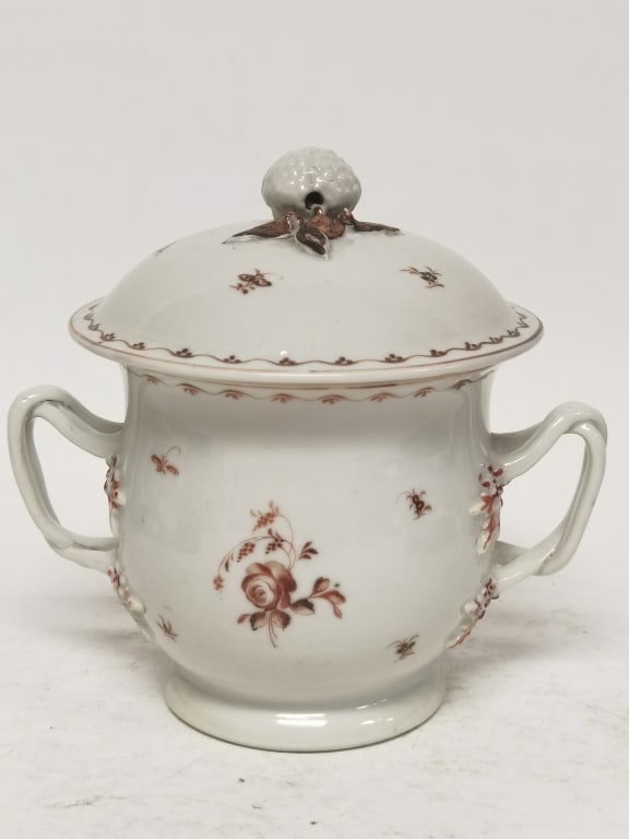 18th C. Chinese Export Porcelain Iron Red Sugar Bo (1 of 4)