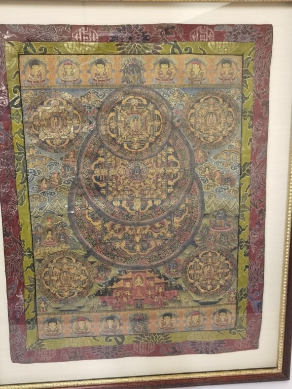 18-19th C. Chinese Tibetan/Nepalese Mahakala Thang (1 of 19)