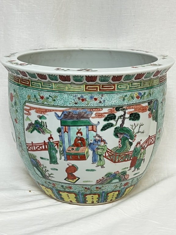 19-20th C. Chinese Porcelain Wucai Jardiniere (1 of 5)