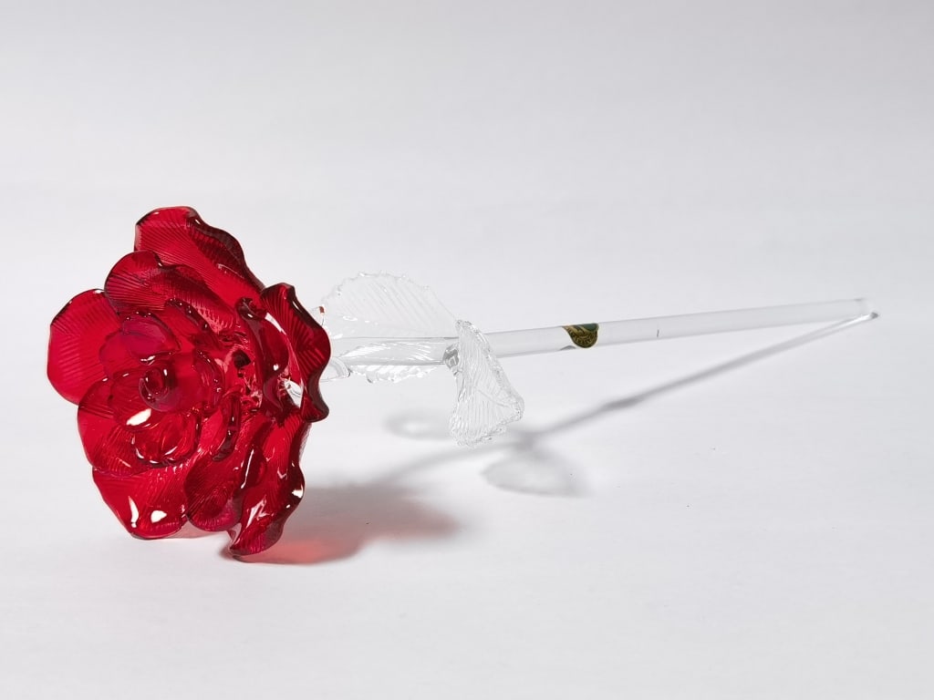 Vintage Waterford Crystal Red Rose: Vintage Waterford Crystal Red Rose, 14.5in