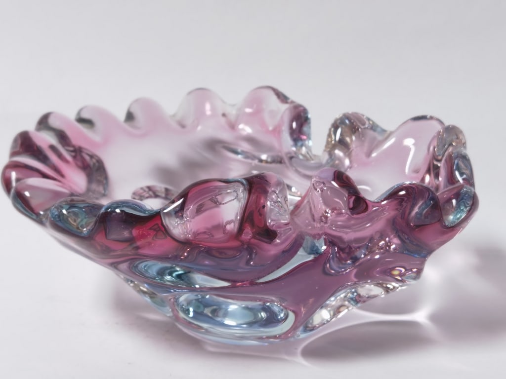 Vintage Murano Italy Pink Art Glass Ashtray (1 of 5)