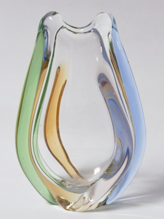 Vintage Frantisek Zemek Mstisov Czech Rhapsody Gla: Vintage Frantisek Zemek Mstisov Czech Rhapsody Glass Vase, 5in