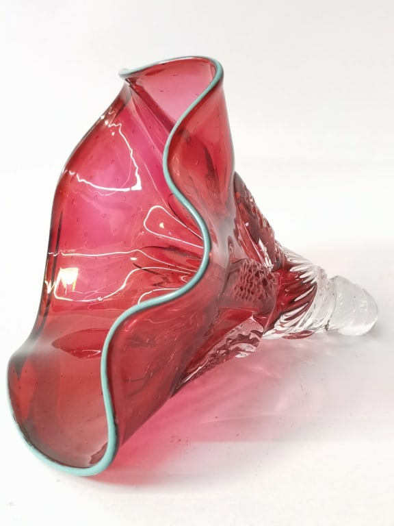 Gwen Knight Cranberry Controlled Bubble Glass Art (1 of 4)