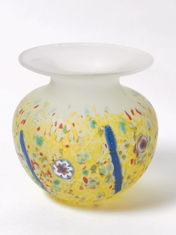 Vintage Malta Mdina Glass Frosted Millefiori Glass (1 of 4)