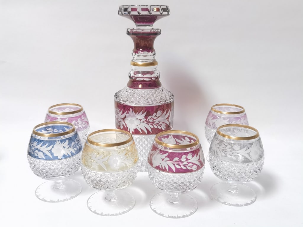 Ebeling & Reuss Marchioness Brandy Decanter Set: Ebeling & Reuss Marchioness Brandy Decanter Set, 11in & 4.25in