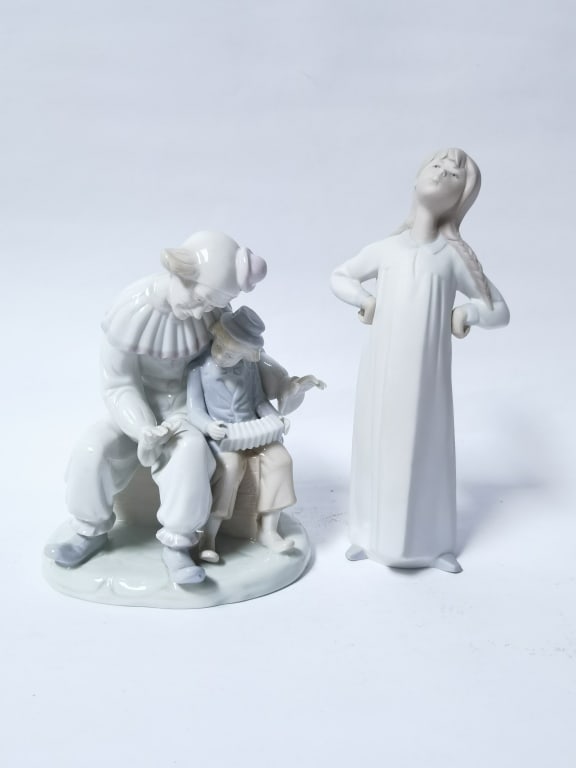 (2) Lladro Style Porcelain Figurines (1 of 2)