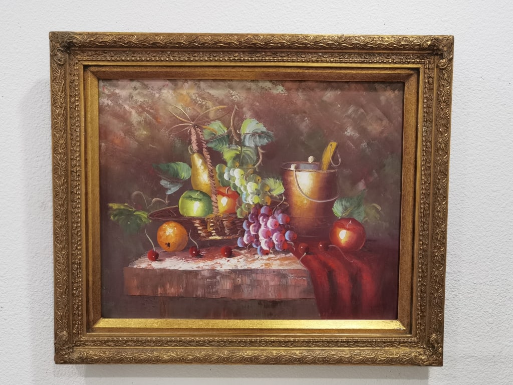 Anonymous Still Life Oil Painting on Canvas (1 of 5)