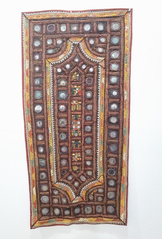 Vintage Indian Embroidered Banjara Wall Hanging: Vintage Indian Embroidered Banjara Wall Hanging, 54.5in by 26.5in