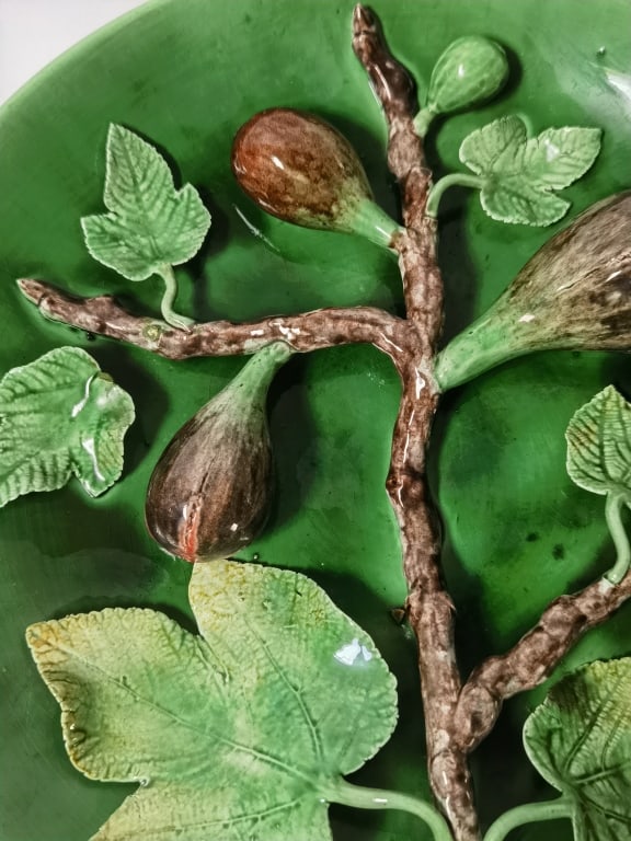 Antique Bordallo Pinheiro Porcelain Majolica Figs - 2