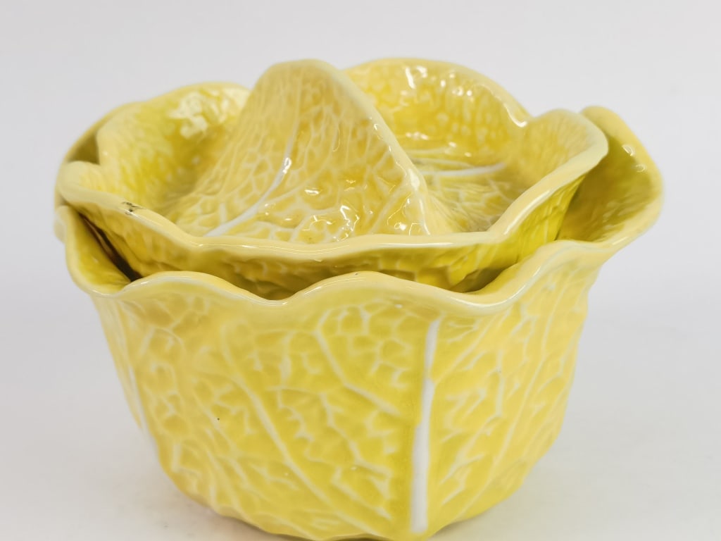 Vintage Secla Porcelain Yellow Cabbage Soup Bowl: Vintage Secla Porcelain Yellow Cabbage Soup Bowl, 5in by 4in