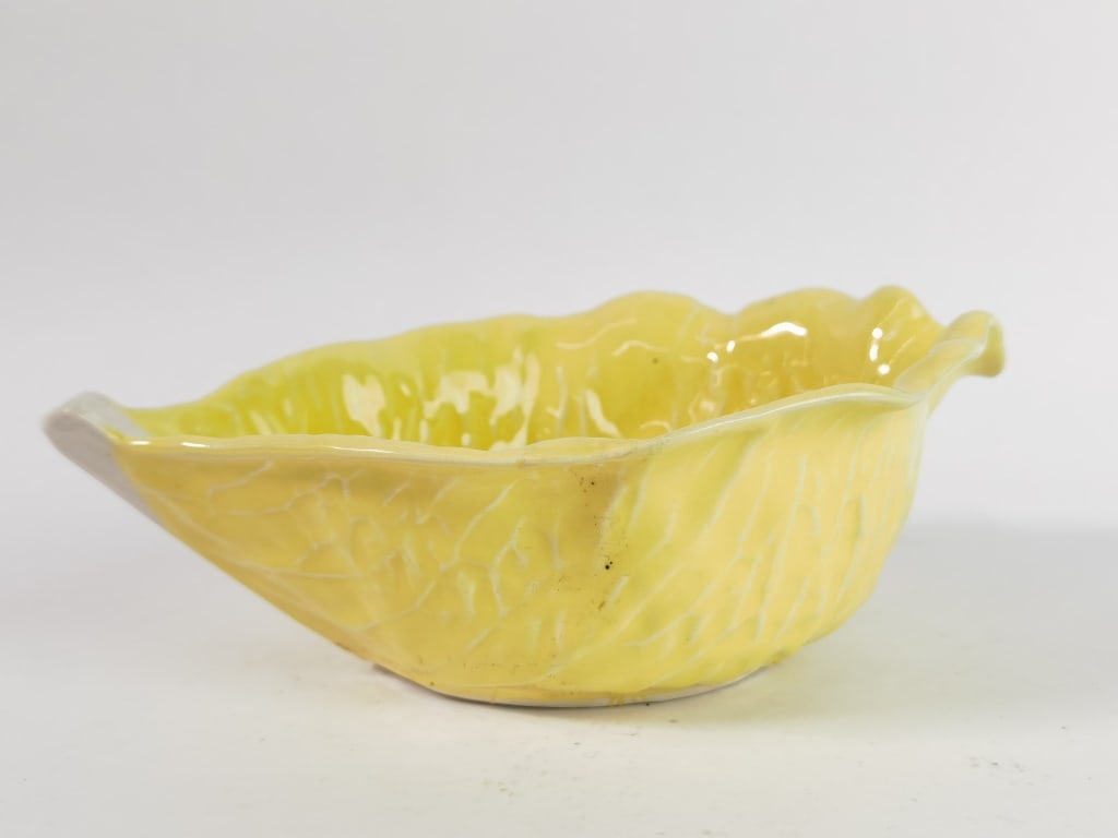 Vintage Secla Portugal Porcelain Yellow Cabbage Bo: Vintage Secla Portugal Porcelain Yellow Cabbage Bowl, 7in