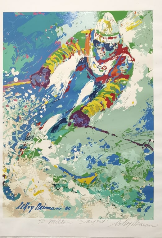 1980 Leroy Neiman Hand-Enhance "Stay Fit" Lithogra: 1980 Leroy Neiman Hand-Enhance "Stay Fit" Lithograph, Hand Signed, 28in by 22in