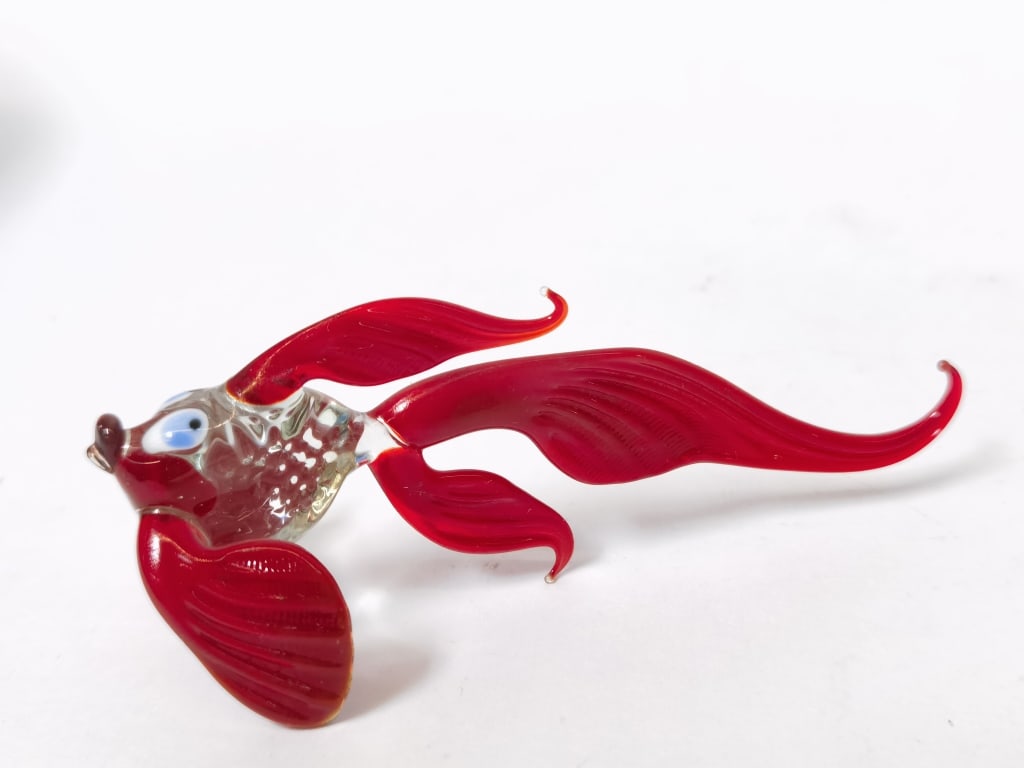 Vintage Murano Italy Red Art Glass Fish (1 of 3)