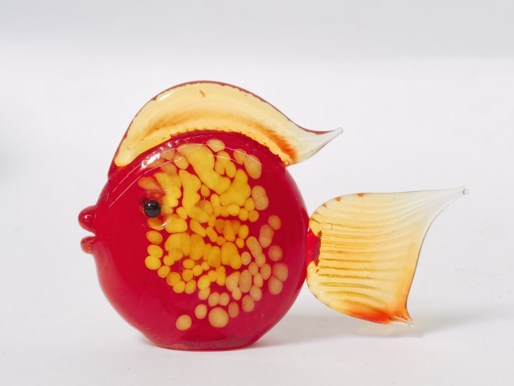 Vintage Murano Italy Red Art Glass Fish (1 of 3)