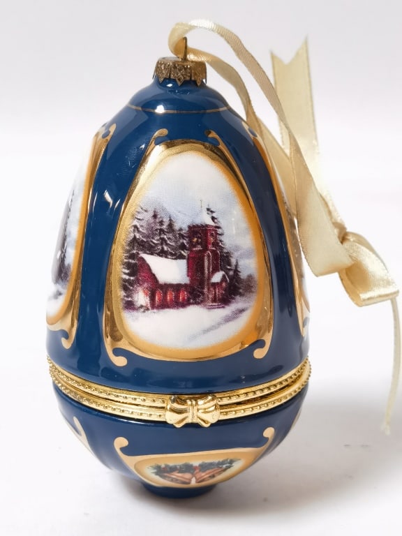 Vintage Mr. Christmas Blue Musical Egg Ornament (1 of 4)