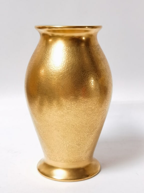 Vintage Pickard Etched Gilt Porcelain Vase (1 of 3)
