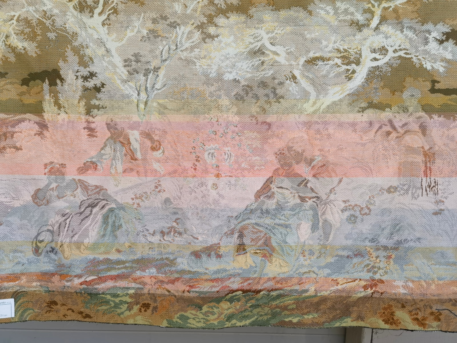 Vintage French Courting Scene Tapestry - 5
