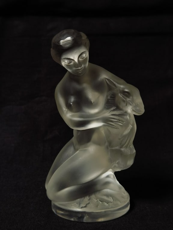 Lalique France Frosted Crystal Nude Figurine (1 of 4)