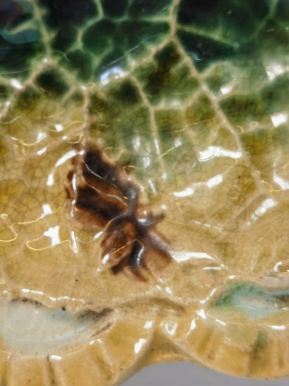Antique Majolica Maple Leaf Plate - 4