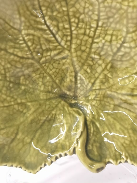 J. Willfred Porcelain Green Maple Leaf Plate - 2