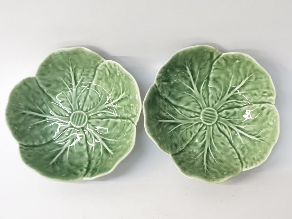 Pr. of World Market Porcelain Cabbage Bowls: Pr. of World Market Porcelain Cabbage Bowls, 4.75in