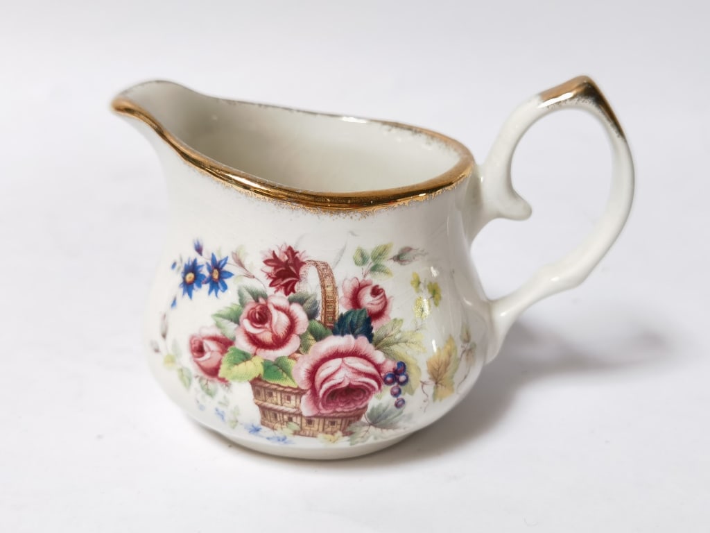 Vintage Royal Crown Staffordshire Floral Creamer (1 of 4)