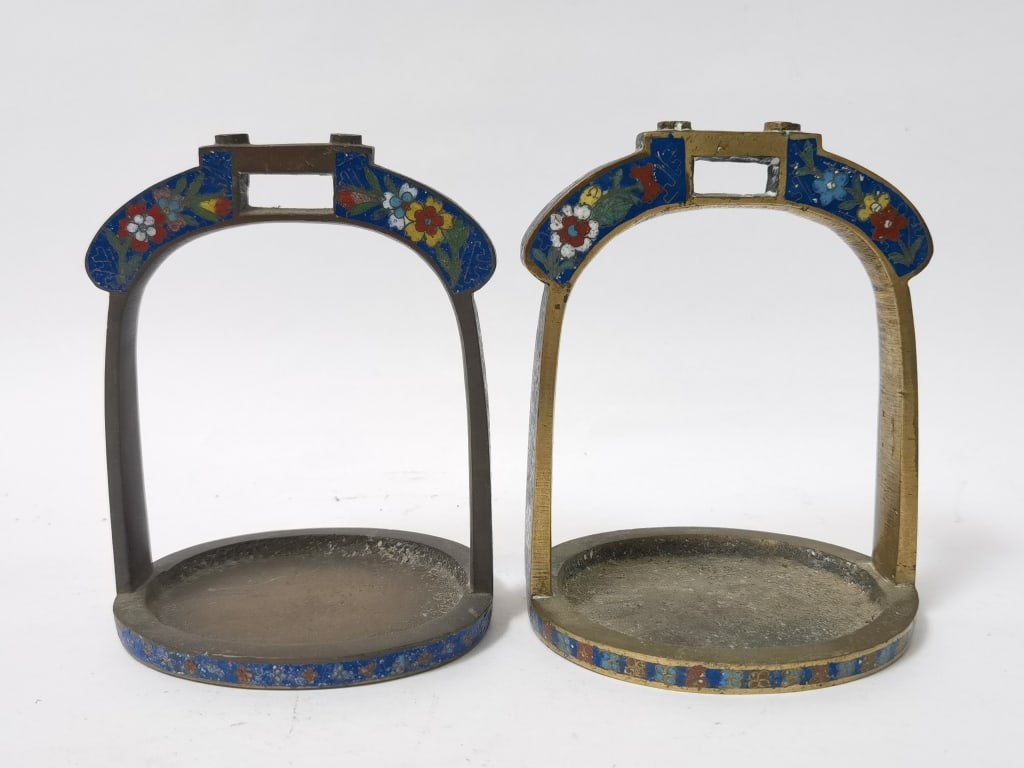 Pr. of Late Qing/Republic Chinese Cloisonne Stirru (1 of 6)