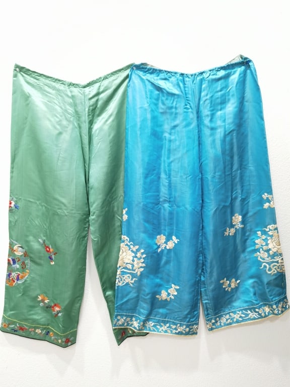 (2) Vintage Chinese Embroidered Woman's Pants (1 of 3)