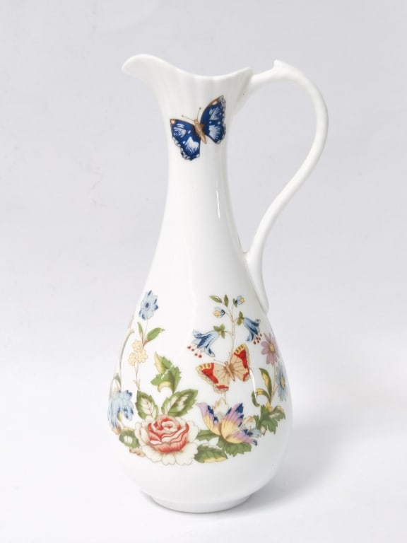 Vintage Aynsley Porcelain Cottage Garden Ewer: Vintage Aynsley Porcelain Cottage Garden Ewer, 7.25in
