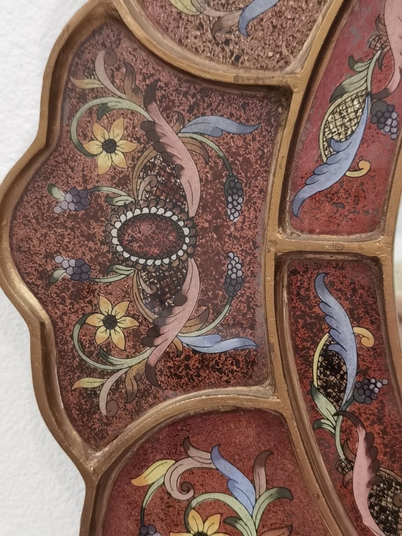 Vintage Peruvian Reverse Painted Wall Mirror - 2