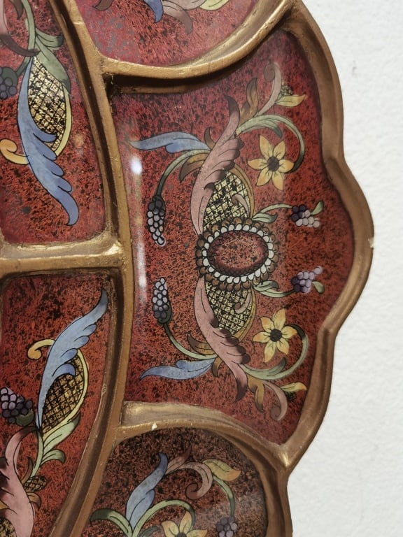Vintage Peruvian Reverse Painted Wall Mirror - 3