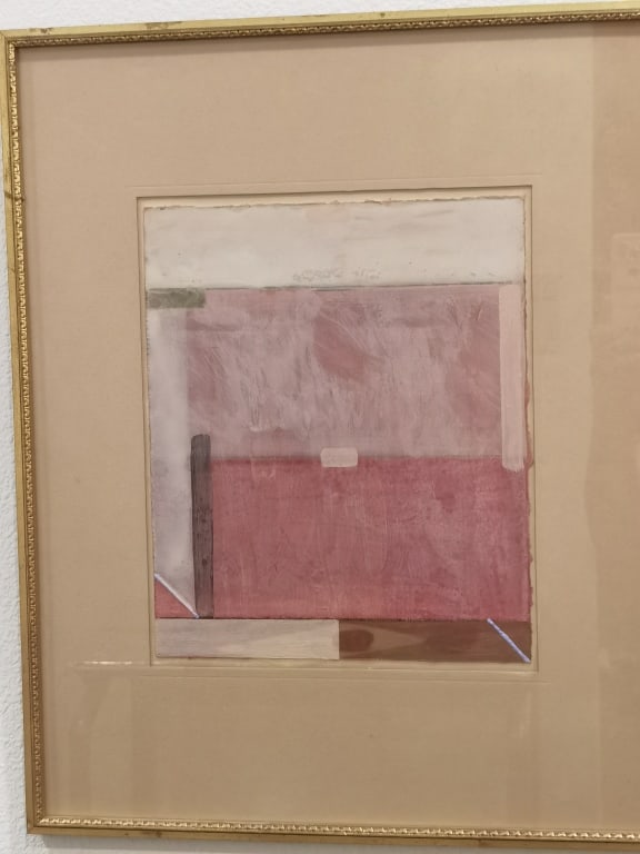Anonymous Pink Colorblock Oil Painting: Anonymous Pink Colorblock Oil Painting, 20.75in by 16.75in