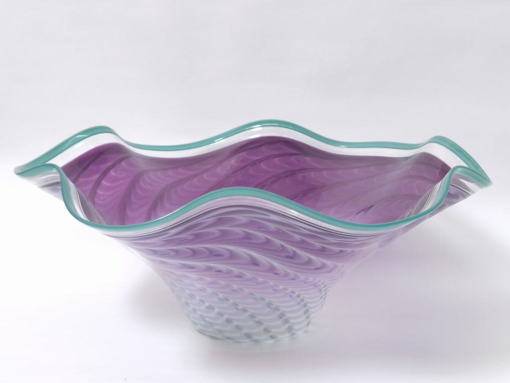 Large 2002 LaChaussee Blown Art Glass Centerpiece (1 of 7)