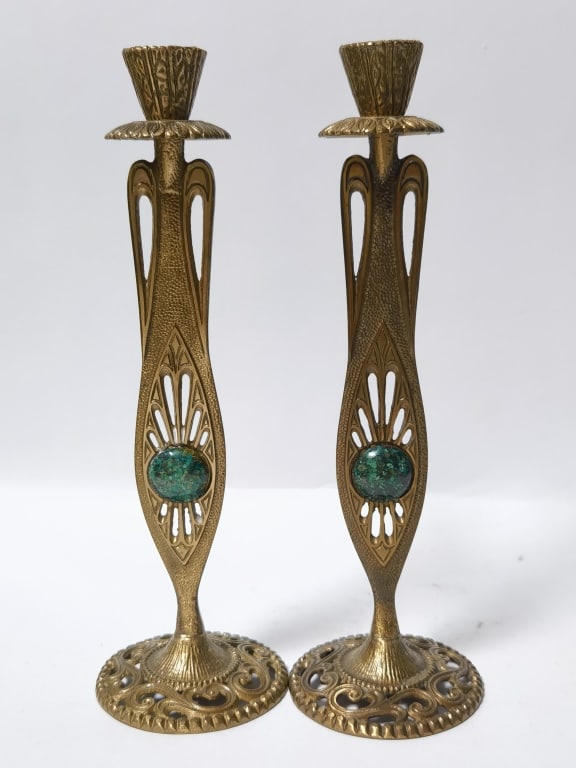 Pr. of Vintage Israelian Holyland Tamar Brass Cand (1 of 7)