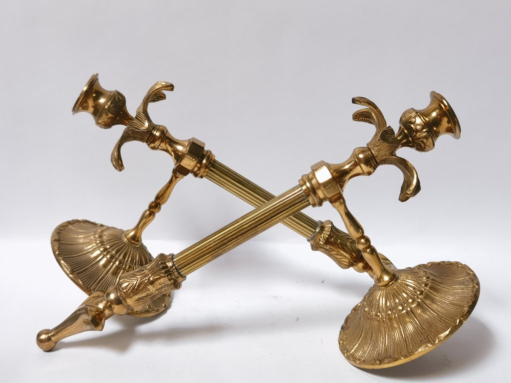 Pr. of India Neoclassical Style Brass Wall Sconces (1 of 5)
