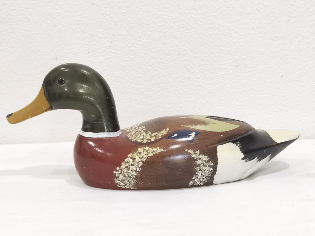 Vintage Hand-Painted Wooden Mallard Duck Decoy (1 of 7)