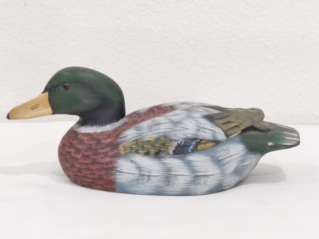 Vintage Hand-Painted Mallard Drake Decoy (1 of 4)