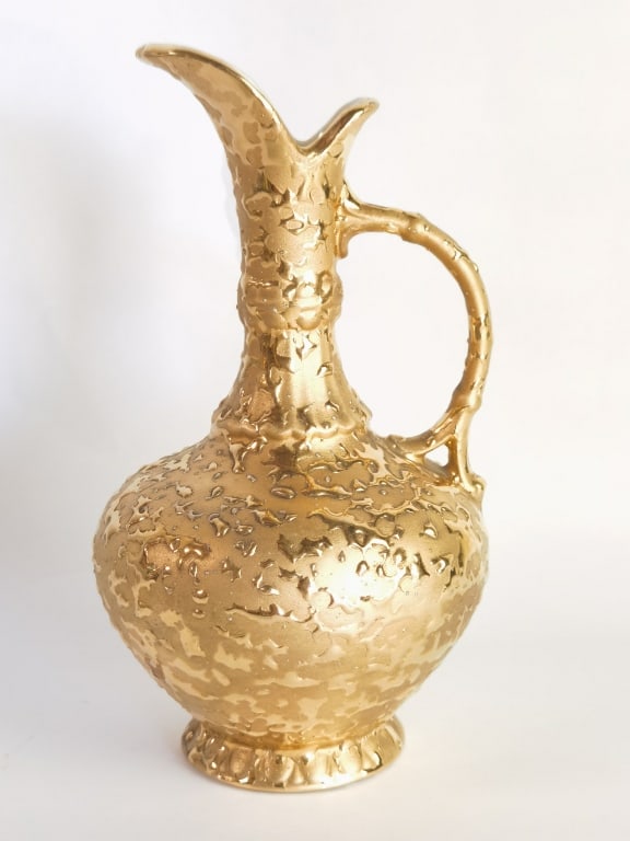 Vintage Porcelain Weeping-Bright Gold Ewer (1 of 4)