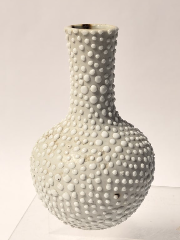 19-20th C. Chinese Porcelain White Glaze Bulbous V (1 of 3)