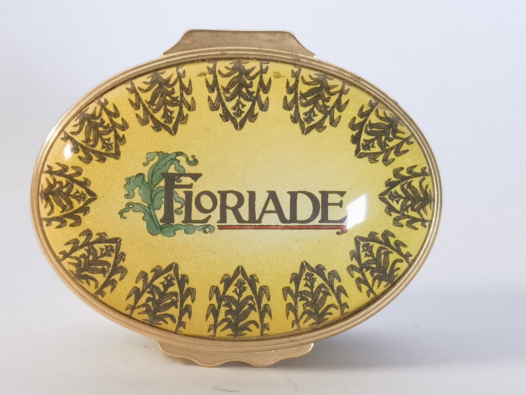 Halcyon Days Enamel "Floriade" Oval Box: Halcyon Days Enamel "Floriade" Oval Box, 2 1/8in by 1.75in
