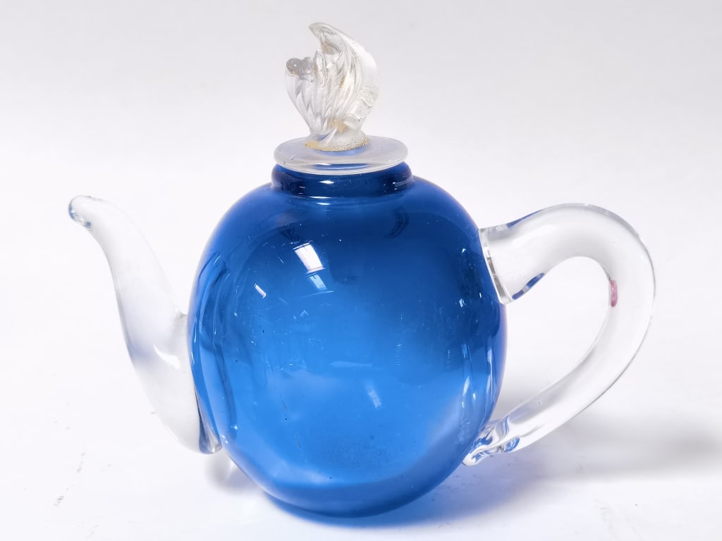 Vintage Dynasty Gallery Blue Teapot Perfume Bottle