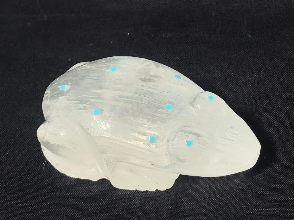 Carved Selenite / Gypsum Frog Fetish (1 of 4)