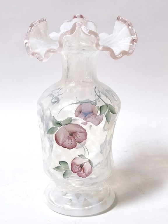 Vintage Signed S. Bryan Fenton Glass Floral Vase (1 of 6)