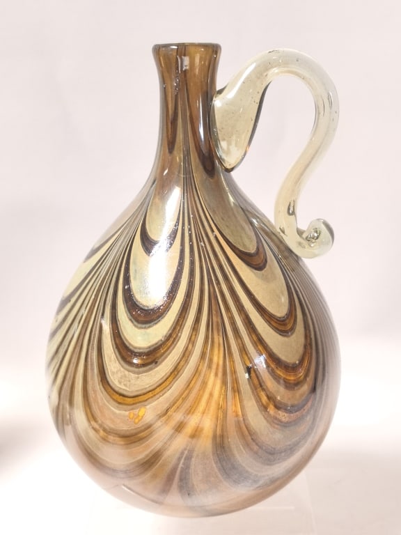 1974 Signed Slater Pulled-Feather Handled Glass Cr (1 of 4)