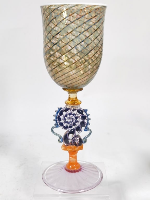 Robert Dane Tutti Frutti Goblet: Robert Dane Tutti Frutti Goblet, 9.5in