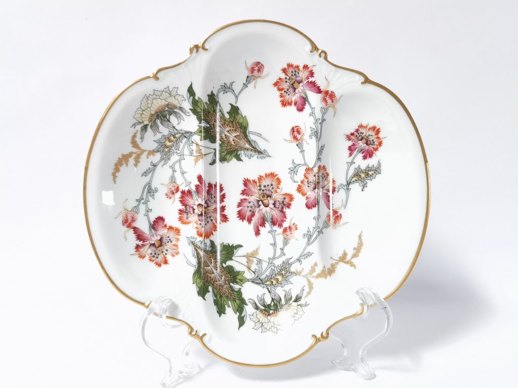 Limoges France Porcelain Divided Botanical Serving (1 of 6)