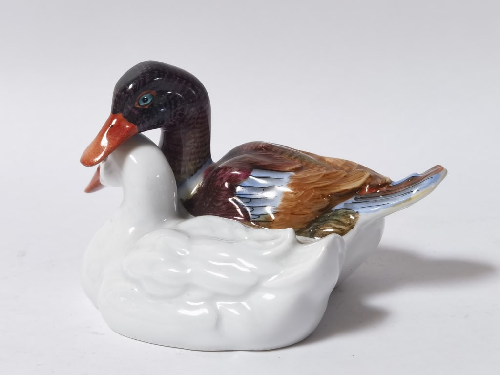 Herend Hungary Porcelain Naturalistic Double Ducks (1 of 5)