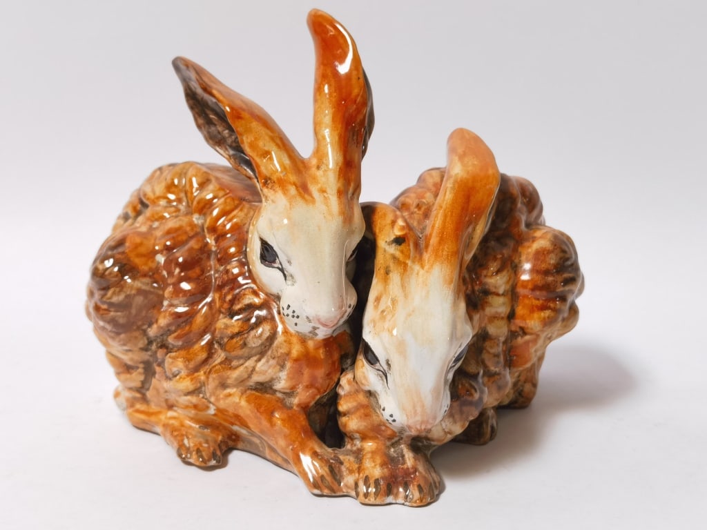 Vintage Italian Porcelain Bunnies Figurine (1 of 4)